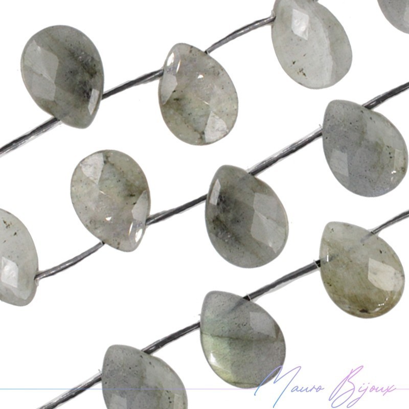 Faceted Droplet labradorite 14x10mm (25pcs)