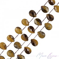 Faceted Droplet Tiger's Eye 14x10mm (25pcs)