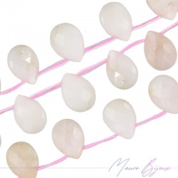 Opale Rosa Goccia Piatta Sfaccettata 14x10mm (1 Filo di 25pz)