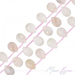 Opale Rosa Goccia Piatta Sfaccettata 14x10mm (1 Filo di 25pz)