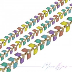Fishbone Brass Enamelled Chain Multicolor 3
