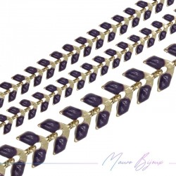 Fishbone Brass Enamelled Chain Violet