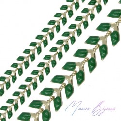 Catene in Ottone Smaltati a Lisca di Pesce Verde