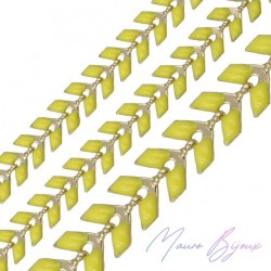 Fishbone Brass Enamelled Chain Yellow