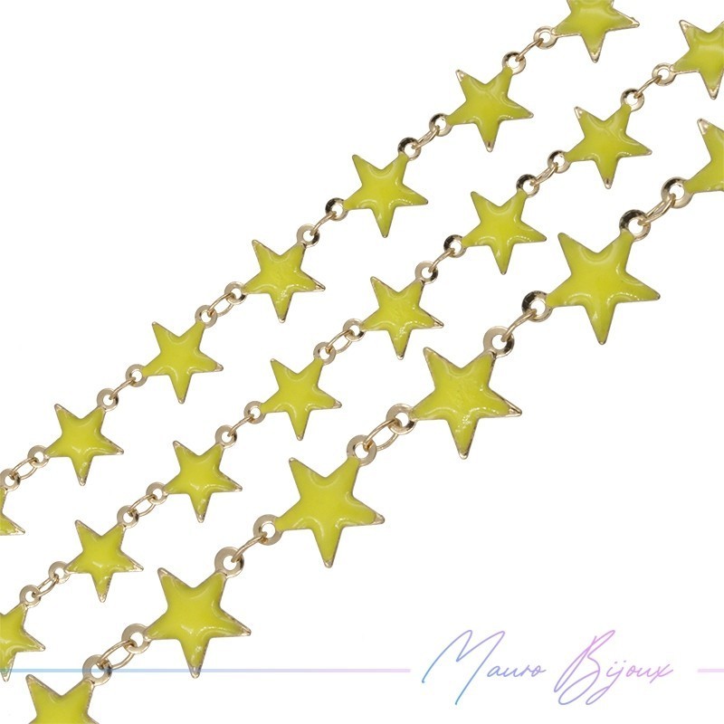 Catene in Ottone Smaltati a Stelle Giallo