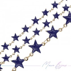 Star Brass Enamelled Chain Blue