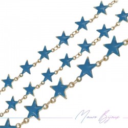 Star Brass Enamelled Chain Light Blue
