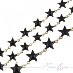 Star Brass Enamelled Chain Black
