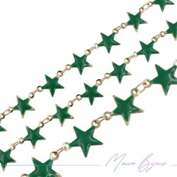 Star Brass Enamelled Chain Green