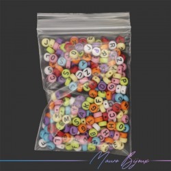 Plastic Round Letter Beads Multicolor
