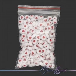 Red Heart in Plastic Round Beads