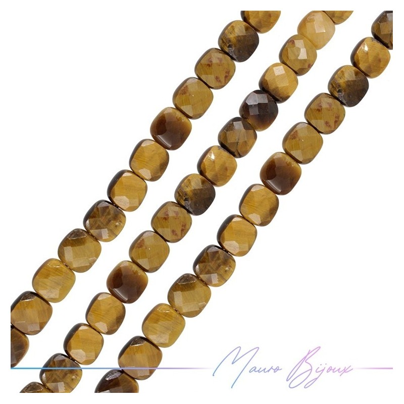 Faceted Square Tiger's Eye 6mm