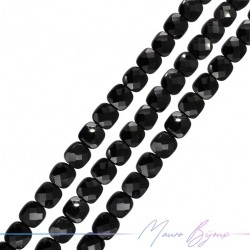Faceted Square Black Onyx 6mm (1 thread of 40cm)