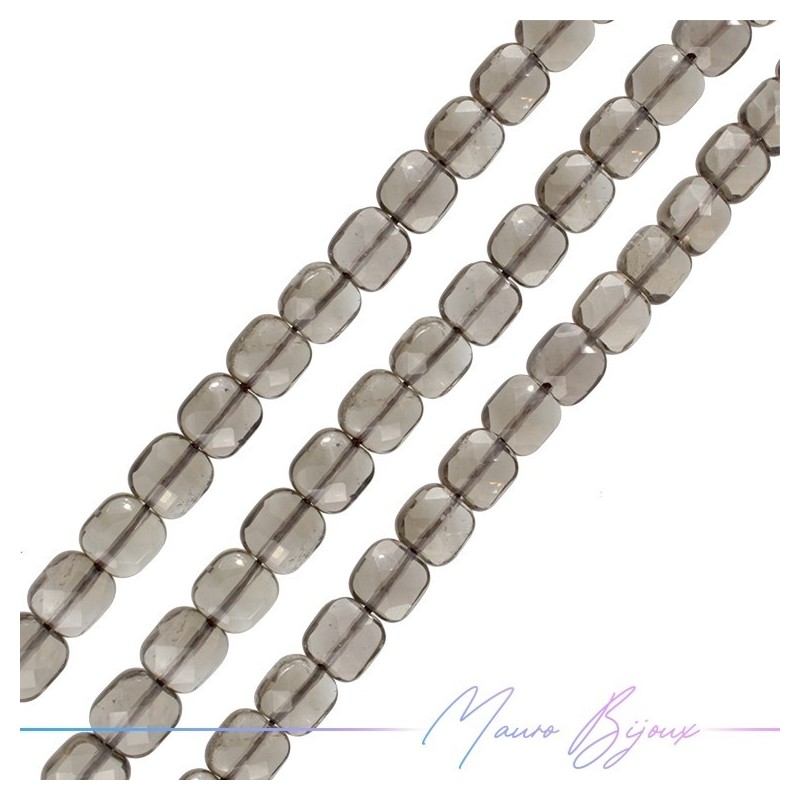 Quarzo Fumè Quadrata Sfaccettata 8mm (1 Filo di 40cm)