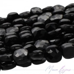 Faceted Square Black Onyx 6mm (1 thread of 40cm)