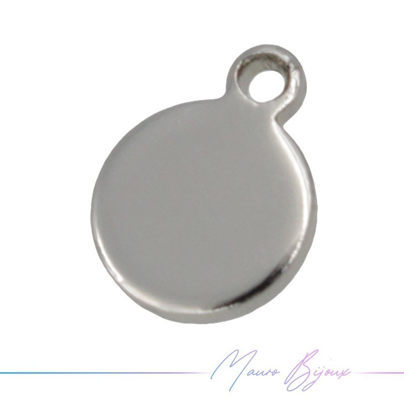 Ciondolo in Ottone Tondo Piatto Argento 5mm