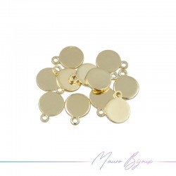 Flat Round Brass Pendant Color Gold 5mm