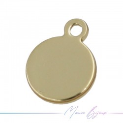 Flat Round Brass Pendant Color Gold 5mm