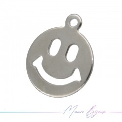 Smile Brass Pendant Color Silver 7.5mm