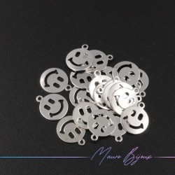 Smile Brass Pendant Color Silver 7.5mm