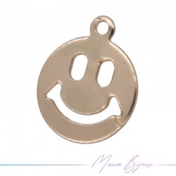 Smile Brass Pendant Color Rosegold 7.5mm