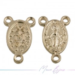 Ciondolo in Ottone Madonnina 3 Fori Oro 7x10mm