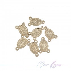 Madonna with 3 Rings Brass Pendant Color Gold 7x10mm