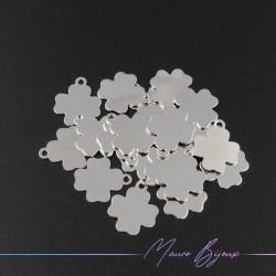 Ciondolo in Ottone Quadrifoglio Argento 10mm