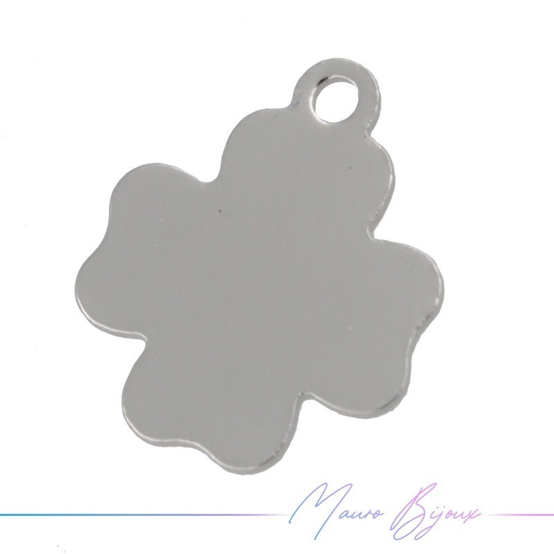Silver Cloverleaf Brass Pendant 10mm