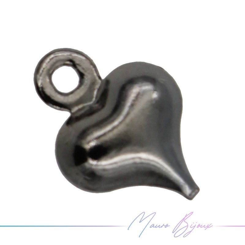 Gunmetal Heart Brass Pendant 6.5x5mm