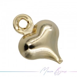 Gold Heart Brass Pendant 6.5x5mm