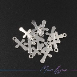 Ciondolo in Ottone Croce Argento 7x11.5mm
