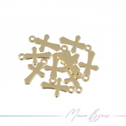 Ciondolo in Ottone Croce Oro 7x11.5mm