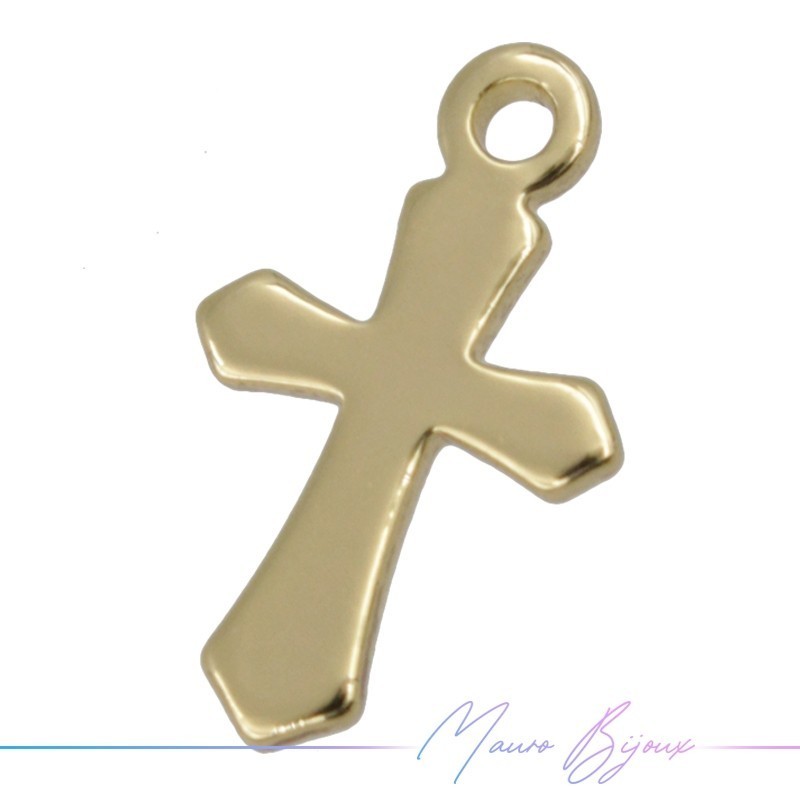 Ciondolo in Ottone Croce Oro 7x11.5mm