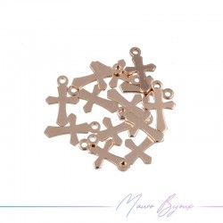 Ciondolo in Ottone Croce Ororosa 7x11.5mm