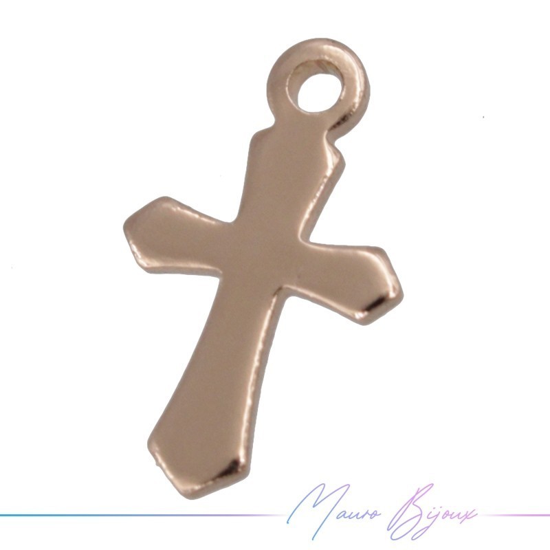 Rosegold Cross Brass Pendant 7x11.5mm