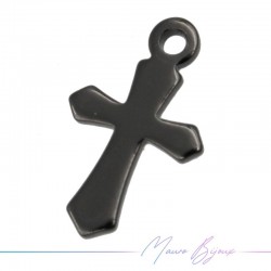 Gunmetal Cross Brass Pendant 7x11.5mm