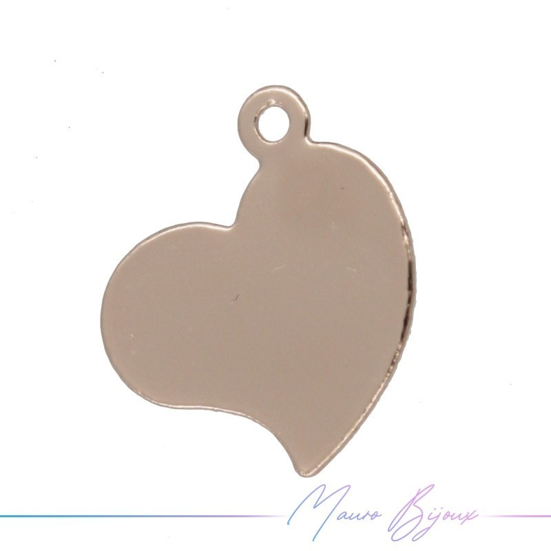 Ciondolo in Ottone Cuore Ororosa 11x9mm