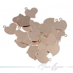 Ciondolo in Ottone Cuore Ororosa 11x9mm