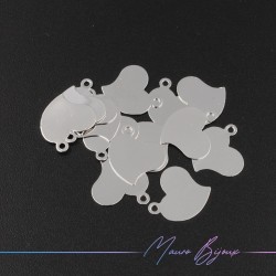 Ciondolo in Ottone Cuore Argento 11x9mm