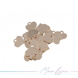 Ciondolo in Ottone Cuore Ororosa 7x7.5mm