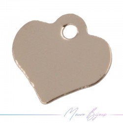 Ciondolo in Ottone Cuore Ororosa 7x7.5mm