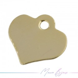 Gold Heart Brass Pendant 7x7.5mm