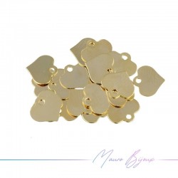 Gold Heart Brass Pendant 7x7.5mm