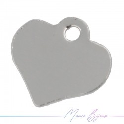 Heart Brass Pendant Color Silver 7x7.5mm