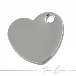 Ciondolo in Ottone Cuore Argento 10x9.5mm