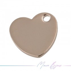 Heart Brass Pendant Color Rosegold 10x9.5mm