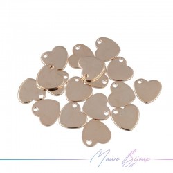 Heart Brass Pendant Color Rosegold 10x9.5mm