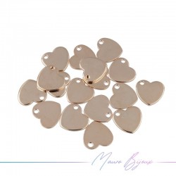 Heart Brass Pendant Color Rosegold 10x9.5mm