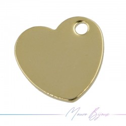 Heart Brass Pendant Color Gold 10x9.5mm